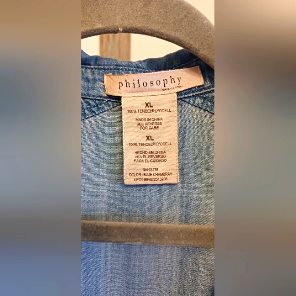 Philosophy, Blue Chambray Button-Down - image 3